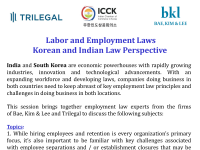 Labor and Employment Laws Korean and Indian Law Perspective (웨비나)